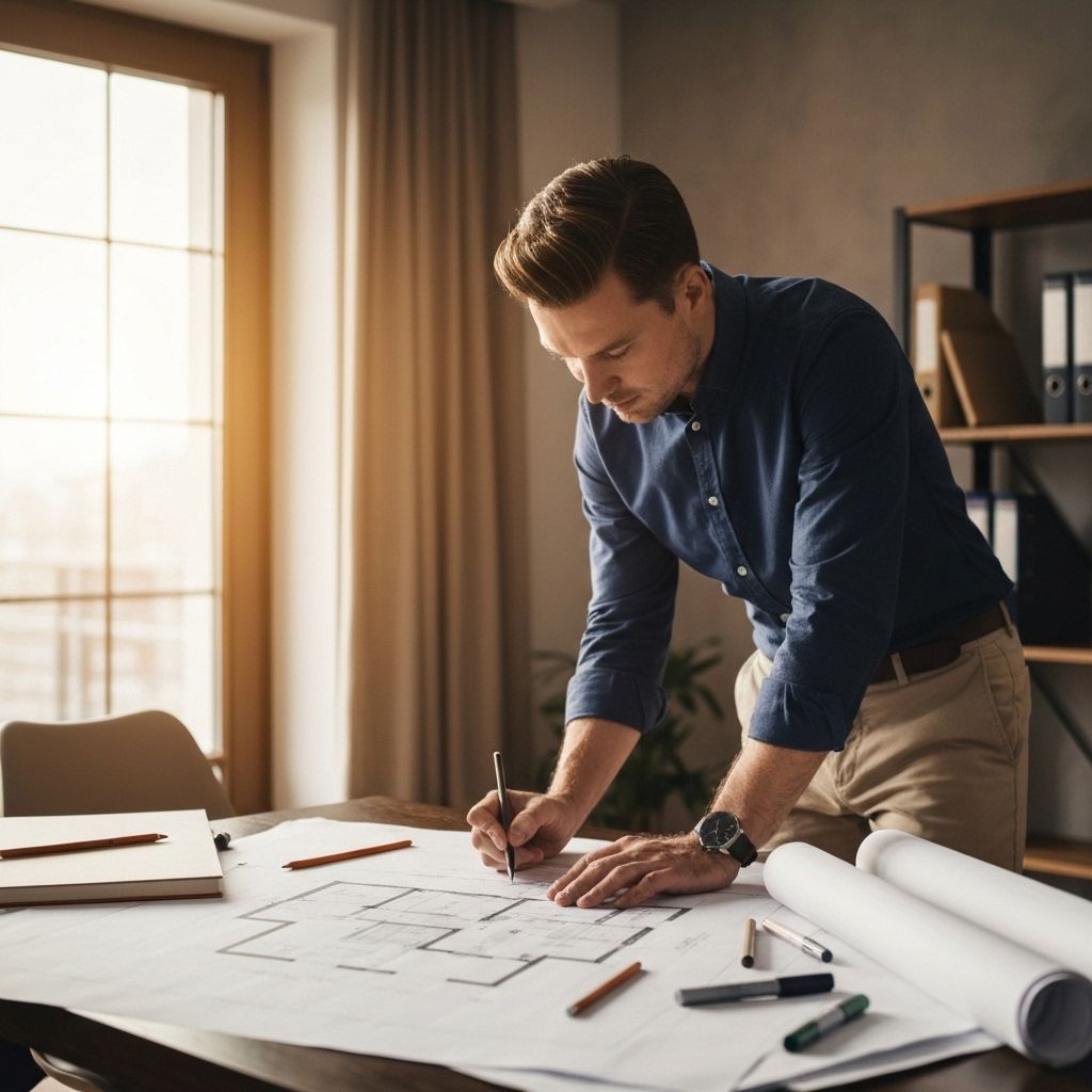 Interior designer at work